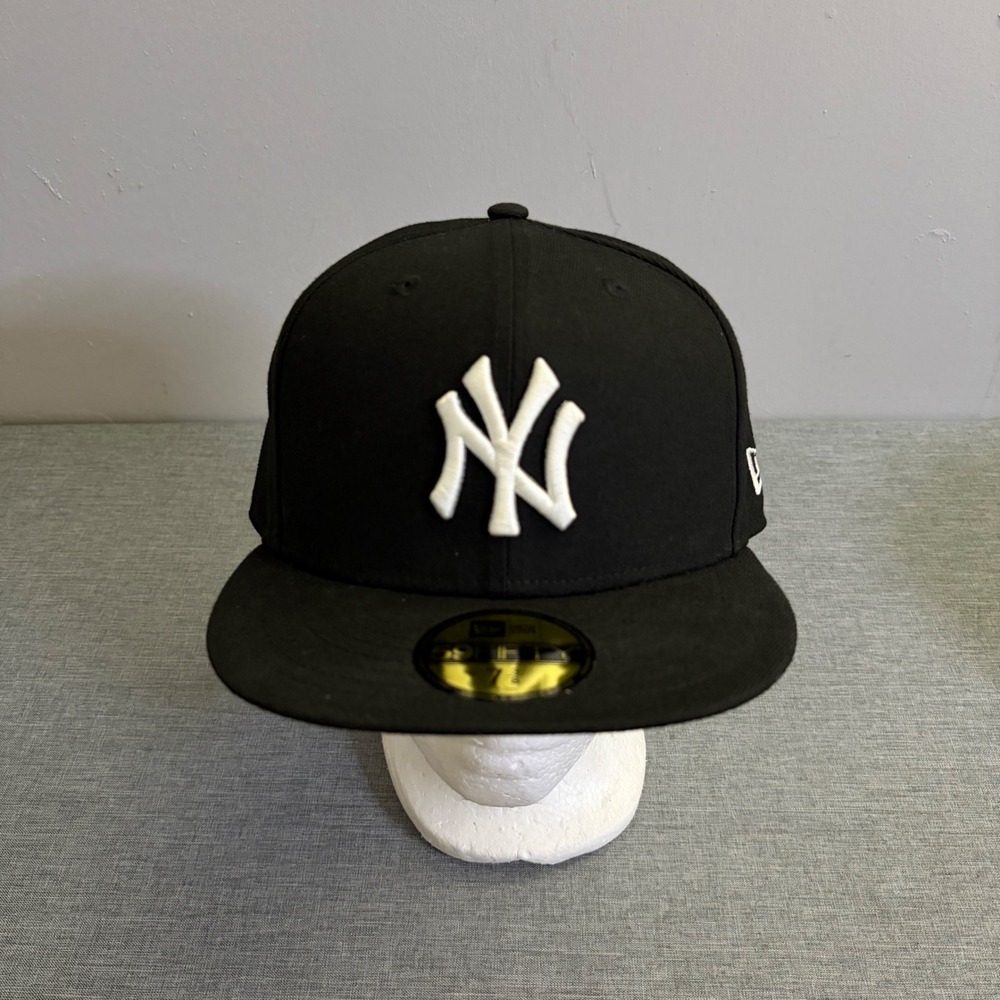 New Era Hat Mens 7‎ 3/8 Black 59FIFTY New York Yankees Fitted MLB Cap